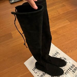 Stuart Weitzman Lowland Suede Overknee Flat Heels Boots
